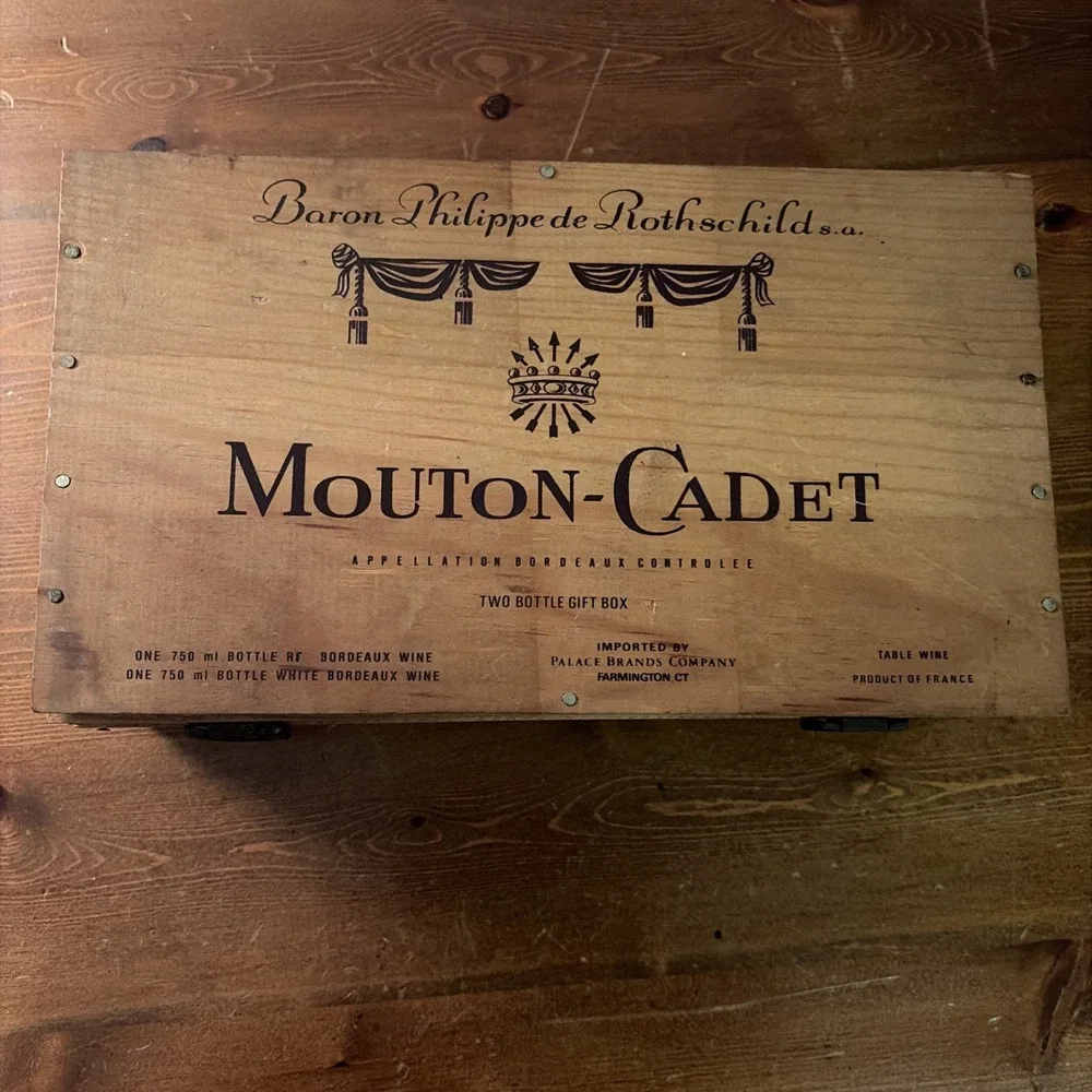 Vintage Baron‎ Philippe De Rothschild Mouton-Cadet Wooden Wine Box